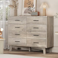 Xixini Dresser for Bedroom, 8 Drawer Wide Modern Chest of Drawers with X-Shaped Sturdy Base, Wood Double Dresser Closet Clothes Storage Organizer, Wooden TV Stand for Living Room, Hallway, Grey by Xixini