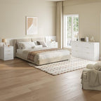 7 Drawer Dresser & 3-Drawer Nightstand Set 3-Piece, White丨Bedroom Dressers and Night Stand Set of 2, Fluted Modern Wood Chest of Drawers Storage Dressers Set for Bedroom - Image 4