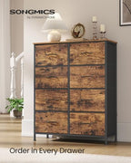 SONGMICS Dresser for Bedroom, Tall Dresser with 8 Fabric Drawers - Image 3