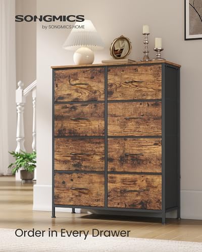 SONGMICS Dresser for Bedroom, Tall Dresser with 8 Fabric Drawers - Image 3