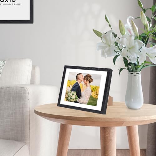 puthiac 8x10 Solid Oak Wood Picture Frame, Black, 1 Pack - Image 5