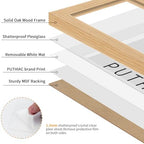 puthiac 6x8 Solid Oak Wood Picture Frame with 5x7 Mat, Natural Oak, 1 Pack - Image 2