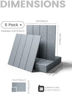 Fluxynara 36" x 24" Large Felt Bulletin Board, Blue Gray - Image 2