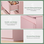 Modern 7 Drawer Dresser for Bedroom,Pink Wood Chest of Drawers,Closet Clothes Storage Organizer with Deep Drawers for Living Room Hallway Entryway,Nursery (15.3" D x 47.2" W x 32.3" H) - Image 6