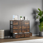 LUMTOK 10 Drawers Dresser with Fabric Bins for Bedroom,Closets，Rustic Brown - Image 6