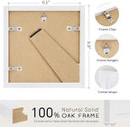 puthiac 6x6 Solid Oak Wood Picture Frames, White, 3 Pack - Image 3
