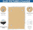 Hongkee 12x16 Picture Frame Set of 4, 12x16 Distressed White Wood,Mat 11x14 - Image 5