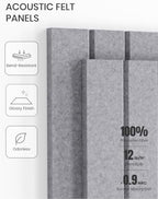 Fluxynara 36" x 24" Large Felt Bulletin Board, Soft Gray - Image 5