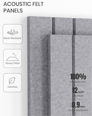 Fluxynara 36" x 24" Large Felt Bulletin Board, Soft Gray - Image 5
