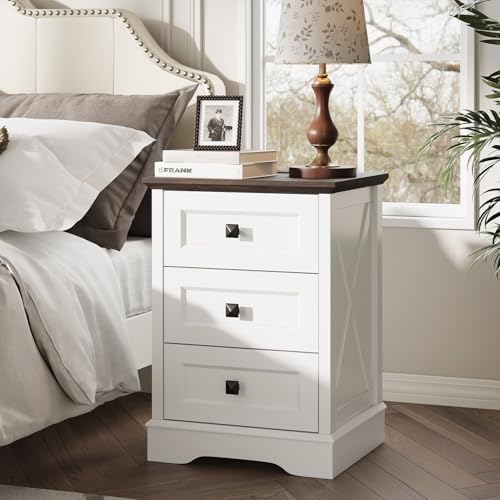 Farmhouse 3 Drawers Dresser for Bedroom,White Dresser with Charging Station by FFBCFDKFurnitureSet