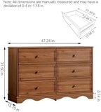 Chrangmay Modern Chest of Drawers with 6 Drawers,Deep Drawers,Clothes Organizer,Large Storage Cabinet for Living Room, Bedroom,Hallway,with Anti-Tipping Device, Mocha - Image 3