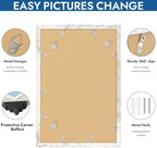 Hongkee 12x18 Picture Frame Set of 4,12x18 Distressed White Wood,Mat 8.5x11 - Image 5