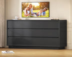 TEENFON 63" Dresser for Bedroom with 9 Drawers, Black Dresser with Metal Slide, Bedroom Dressers, Wood Dressers & Chests of Drawers for Bedroom, Hallway, Black - Image 5