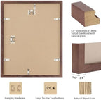 puthiac 12x16 Solid Oak Wood Picture Frame, Walnut, 1 Pack - Image 3
