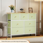 Sweetcrispy 7 Drawer Dresser for Bedroom Storage with Fabric Bins, Green - Image 4