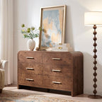 Curved Drawer Dresser for Bedroom with 6 Drawers, 54'' Wide Chest of Drawer by TheBeautyofRusticRefined