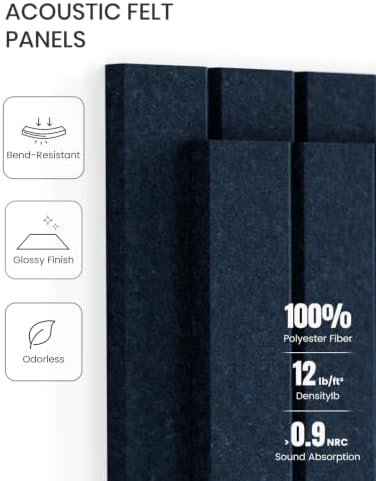 Fluxynara 48" x 36" Large Felt Bulletin Board, Carbon Blue - Image 5