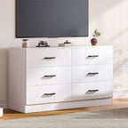 Bigbiglife Wood Dresser for Bedroom, 6 Drawer Double Dresser, Modern Chest of Drawers with Deep Drawers, Large Storage Organizer for Living Room, Closet (White) - Image 4