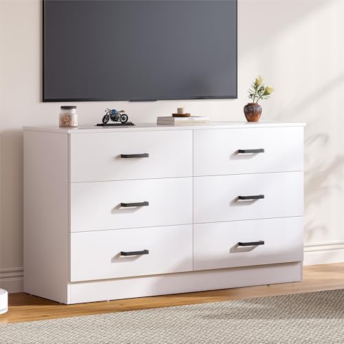 Bigbiglife Wood Dresser for Bedroom, 6 Drawer Double Dresser, Modern Chest of Drawers with Deep Drawers, Large Storage Organizer for Living Room, Closet (White) - Image 4