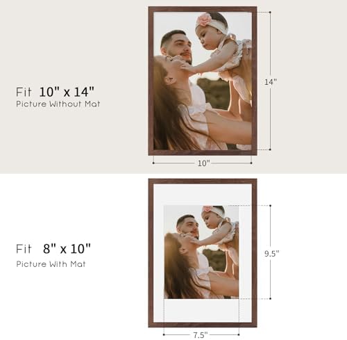 puthiac 10x14 Solid Oak Wood Picture Frame, Walnut, 1 Pack - Image 4