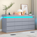 Gyfimoie 12 Drawer Dresser with Power Outlet, Modern Dresser with LED Light by Gyfimoie