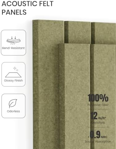 Fluxynara 48" x 36" Large Felt Bulletin Board, Olive Green - Image 5