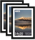 14x20 Poster Frame, Black Wood Frame with 12x18 Mat, 3 Pack by Unknown