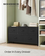 SONGMICS Dresser for Bedroom, Wide Dresser with 5 Fabric Drawers - Image 3