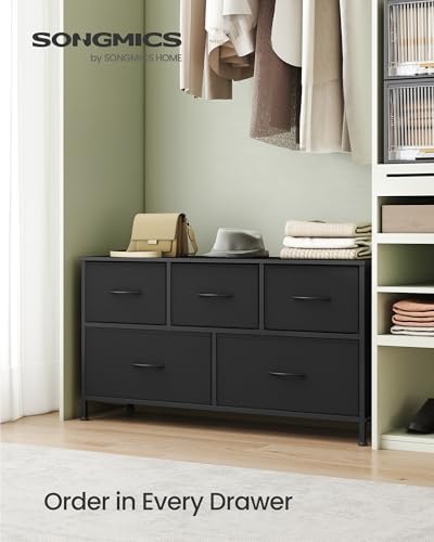 SONGMICS Dresser for Bedroom, Wide Dresser with 5 Fabric Drawers - Image 3