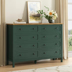 CARPETNAL 55" Green Dresser for Bedroom with 8 Drawer & Deep Drawers by CARPETNAL