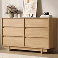 6 Drawer Oak Dresser for Bedroom, 47" Wide Mid Century Modern Dresser by SINROM