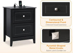 VINGLI 18.9" W Black Nightstand Set of 2 - Image 8