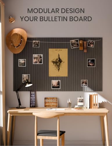 Fluxynara 36" x 24" Large Felt Bulletin Board, Charcoal Gray - Image 6