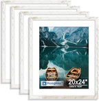 Hongkee 20x24 Picture Frame Set of 4, 20 x 24 Distressed White Wood Style by Hongkee