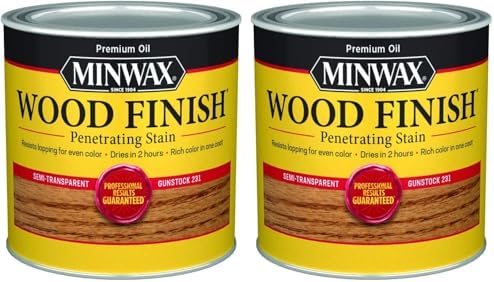 Minwax 223104444 Wood Finish, Gunstock, 1/2 Pint (Pack of 2) by Minwax