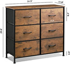 WLIVE Dresser for Bedroom with 6 Drawers, Rustic Brown Wood Grain Print - Image 3