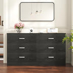 Bigbiglife Wood Dresser for Bedroom, 6 Drawer Double Dresser, Modern Chest of Drawers with Deep Drawers, Large Storage Organizer for Living Room, Closet (Black) - Image 3