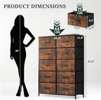10-Drawer Dresser for Bedroom, Anti-Tip Tall Storage Organizer - Image 3