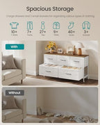 SONGMICS Dresser for Bedroom, Wide Dresser with 5 Fabric Drawers - Image 4