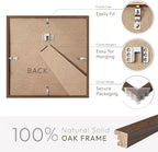 8x8 Picture Frames, Solid Oak Wood 8x8 photo Frame with Mat to 4x4 - Image 4