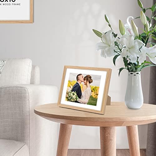 puthiac 8x10 Solid Oak Wood Picture Frame with 6x8 Mat, Natural Oak, 1 Pack - Image 5