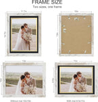Hongkee 10x13 Picture Frame Set of 4, Made of Real Glass and Multicolour Frame, 10 by 13 Photo for Wall or Tabletop - Display Picture 8.5x11 with Mat or 10x13 Without Mat - Image 2