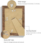 Hongkee 5.5 x 8.5 Diploma Frame Set of 4, Made of Real Glass and Rustic Brown Frame, 5.5 by 8.5 Photo for Wall or Tabletop - Image 5