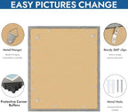 Hongkee 20x24 Picture Frame Set of 4, 20 x 24 Grey Wood Style(Mat 16x20) - Image 5