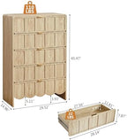 ORRD 5 Drawer Dresser for Bedroom Set of 2, Modern Closet Chest of Drawers with Wave Fluted Drawer, Wood Storage Small Dresser Organizer for Nursery Bedroom Living Room Hallway Closet (Natural) - Image 2