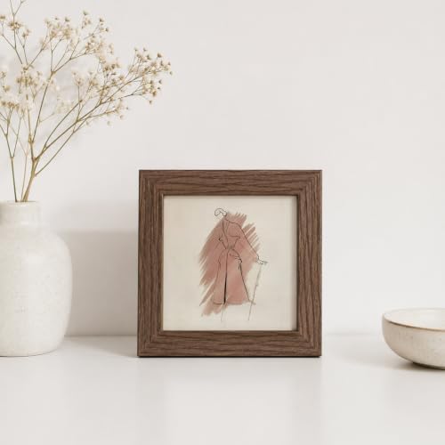 4x4 Picture Frame, Solid Oak Wood 4x4 Photo Frames - Image 2