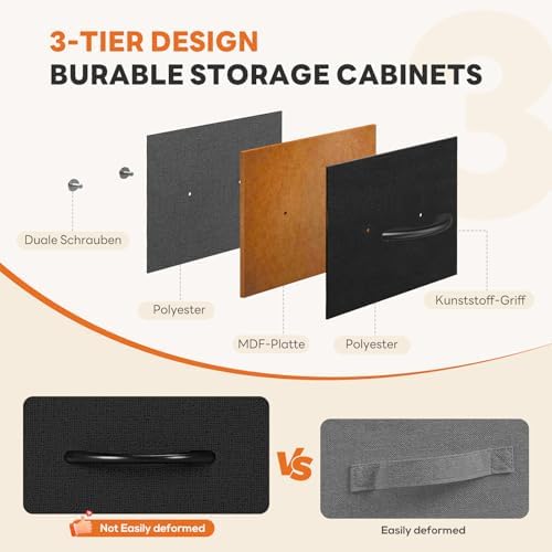 Sweetcrispy 7 Drawer Fabric Dresser for Bedroom Storage with Bins, Black - Image 4