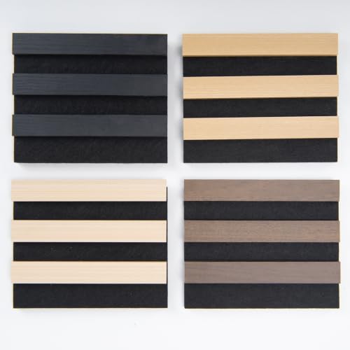 Art3d Wood Slat Panels, Soundproof Drop Ceiling, 4 Multi-Color, Sample Pack by Art3d