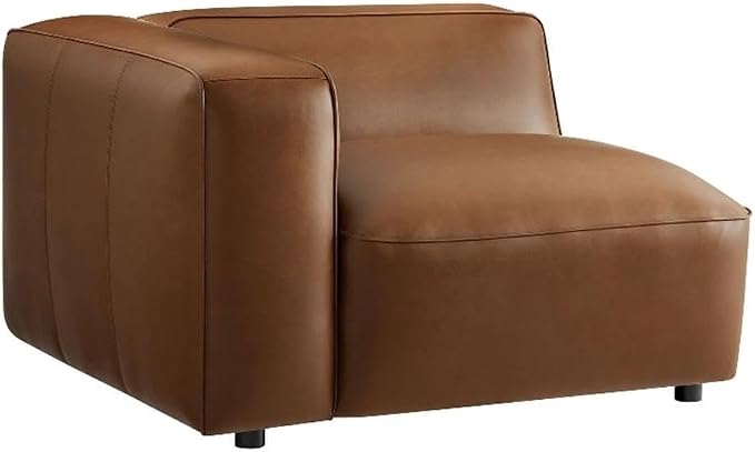 Modway Auren Vegan Leather Left Modular Armchair in Coffee by Modway