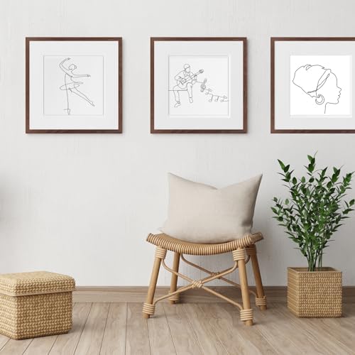 puthiac 10x10 Solid Oak Wood Picture Frames, Walnut, 3 Pack - Image 5